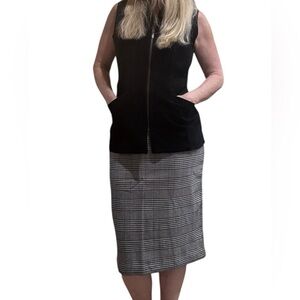 Black Clichy Sleeveless Zip-Up‎ Leather suede Vest